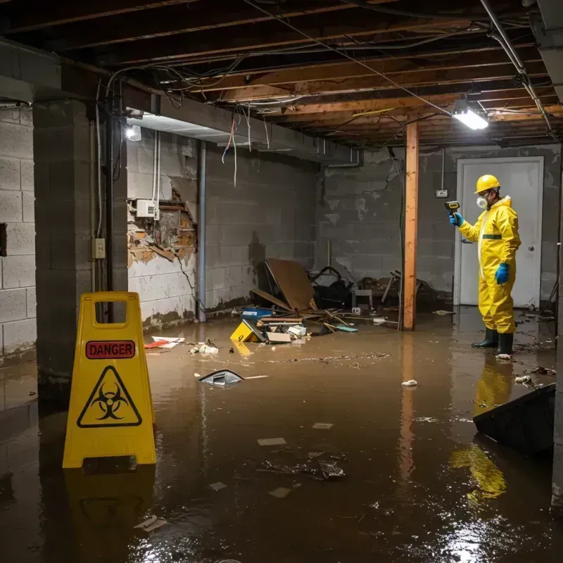 Flooded Basement Electrical Hazard in Beechwood, MS Property