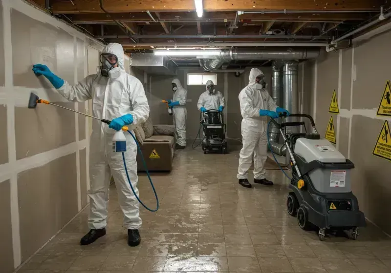 Basement Moisture Removal and Structural Drying process in Beechwood, MS